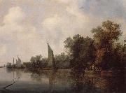 A Rievr with Fishermen Drawing a Net RUYSDAEL, Salomon van